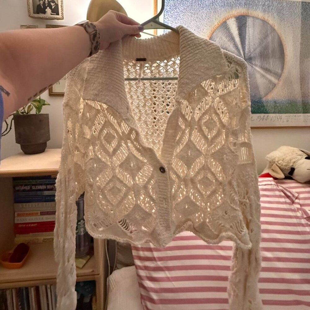 Medium knit free people cropped cardigan